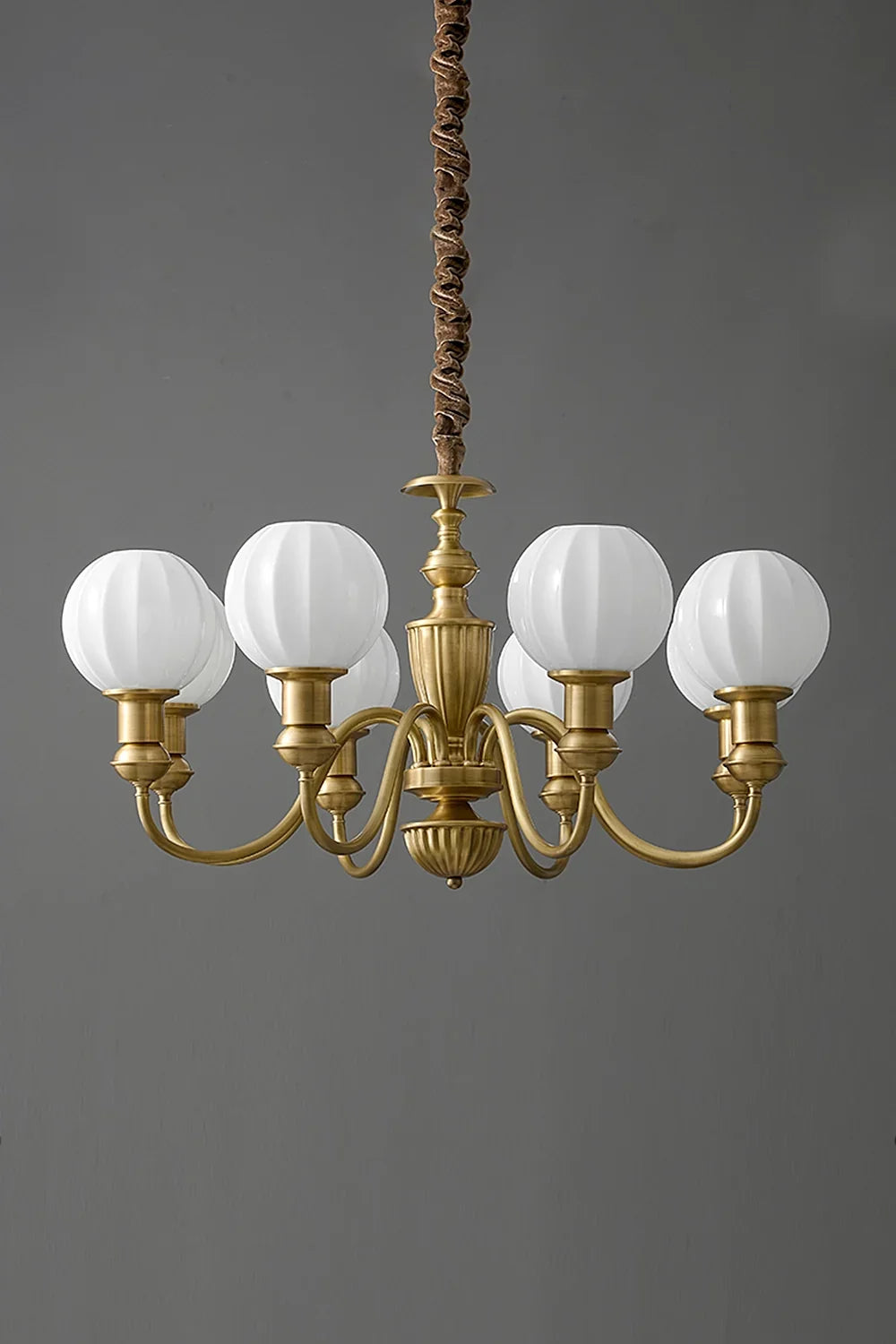 Vintage Brass Chandelier - view 9 | morylighting