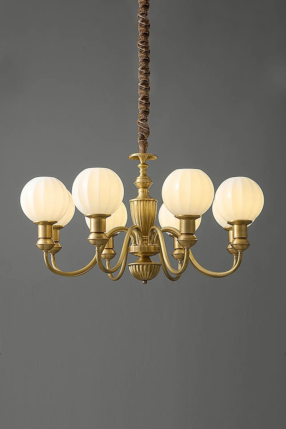 Vintage Brass Chandelier - view 7 | morylighting