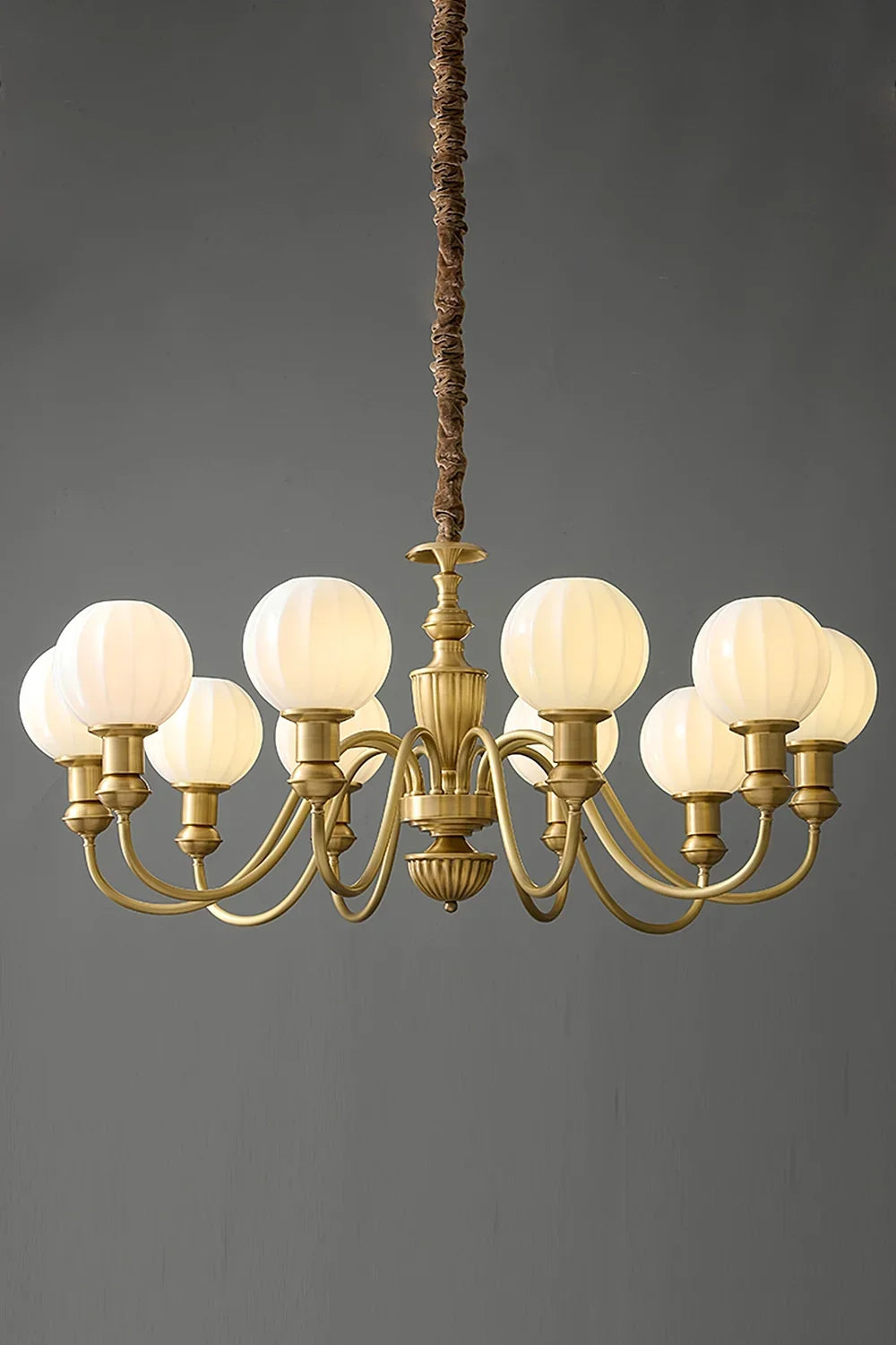 Vintage Brass Chandelier - view 8 | morylighting