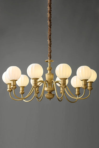 Vintage Brass Chandelier - view 8 | morylighting