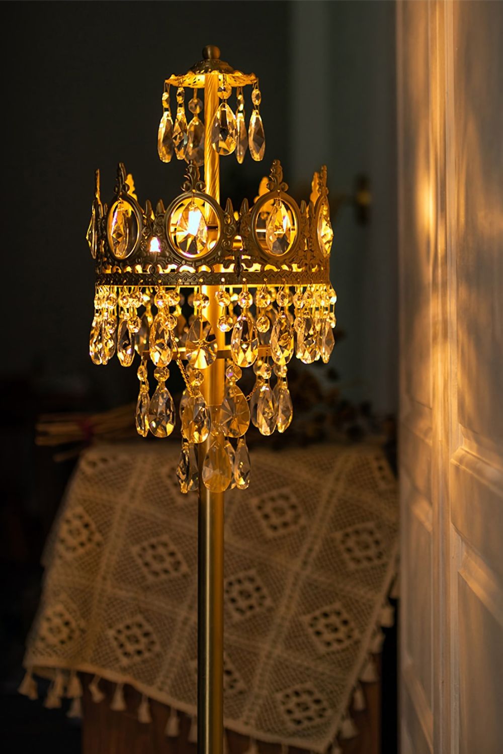 Vintage Crystal Floor Lamp - morylighting