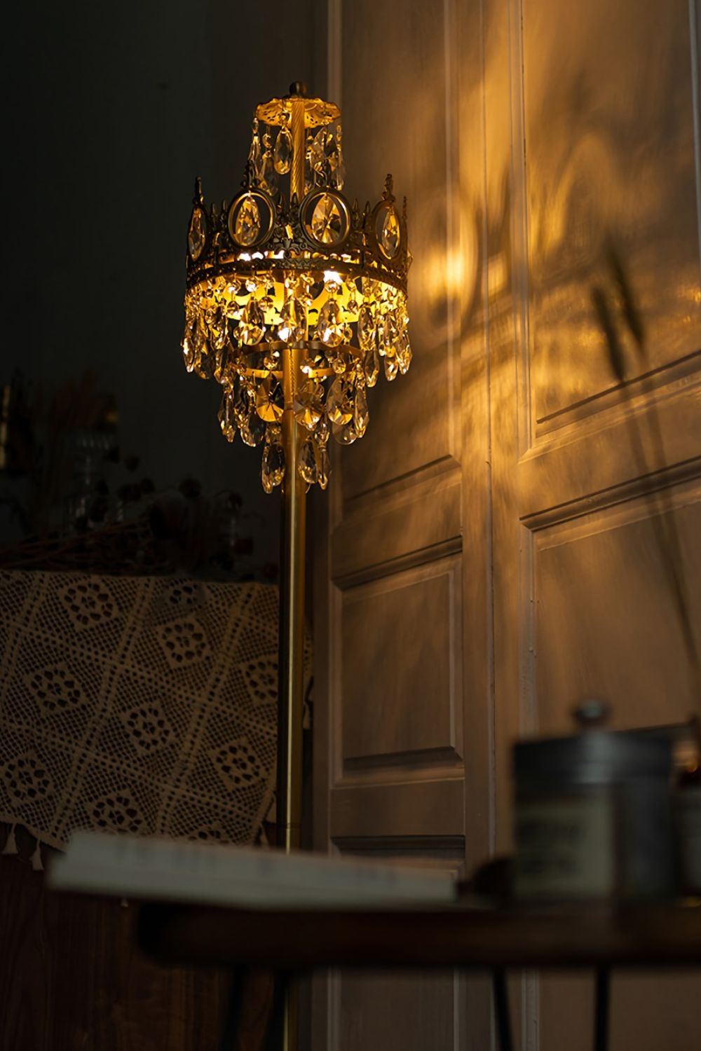 Vintage Crystal Floor Lamp - morylighting