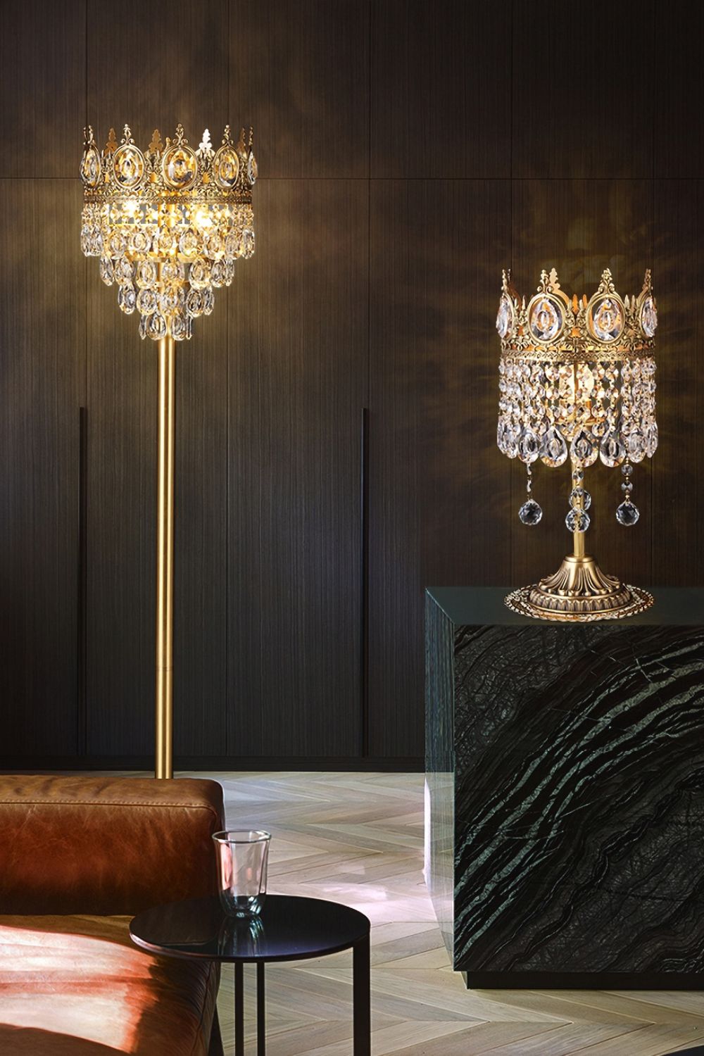 Vintage Crystal Floor Lamp - morylighting