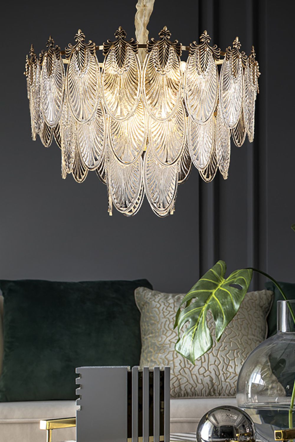 Vintage Crystal Leaf Chandelier - morylighting