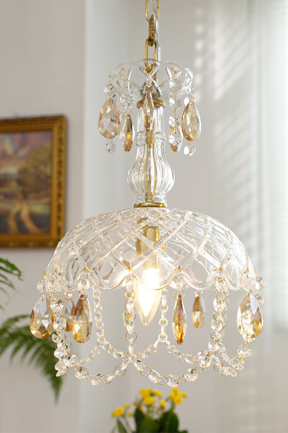 Vintage Crystal Rondelle Chandelier Pendant Light - view 8 | morylighting