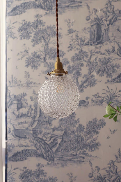 Vintage Glass Colonial Global Pendant Light - view 9 | morylighting