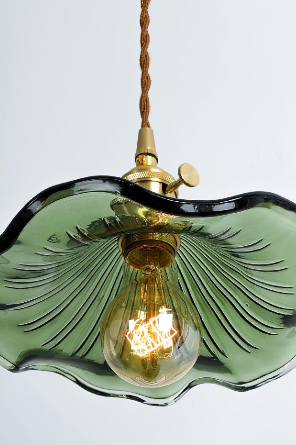 Vintage Glass Hibiscus Flower Pendant Light - view 9 | morylighting