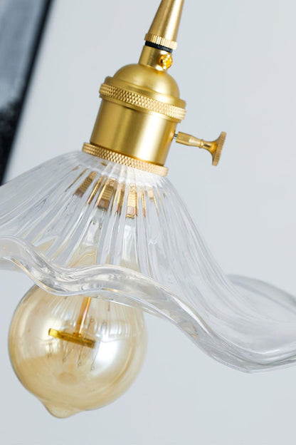 Vintage Glass Hibiscus Flower Pendant Light - view 15 | morylighting