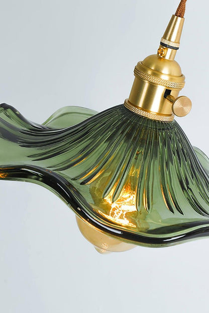 Vintage Glass Hibiscus Flower Pendant Light - view 13 | morylighting
