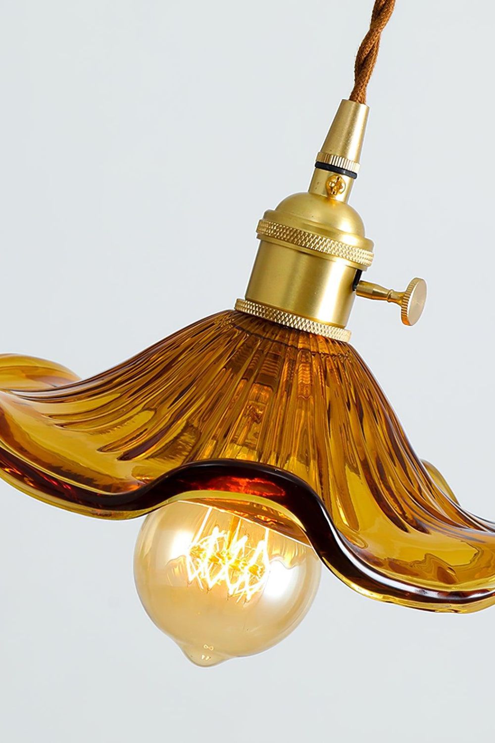 Vintage Glass Hibiscus Flower Pendant Light - view 10 | morylighting