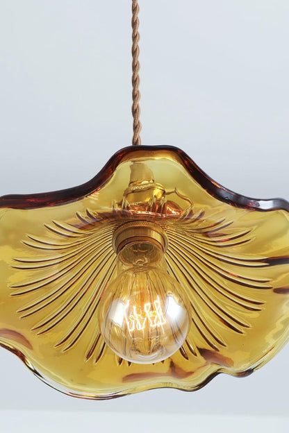 Vintage Glass Hibiscus Flower Pendant Light - view 11 | morylighting