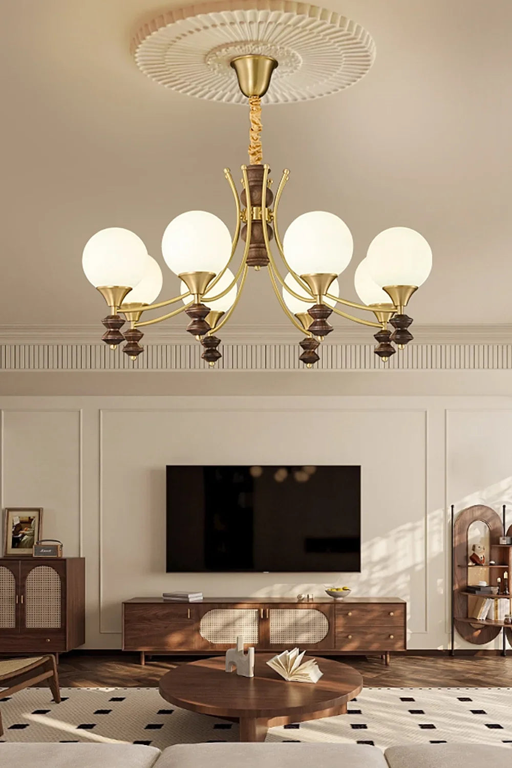 Vintage Globe Chandelier - view 6 | morylighting
