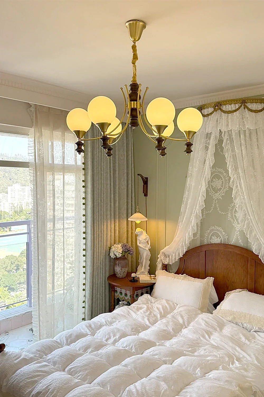 Vintage Globe Chandelier - view 3 | morylighting