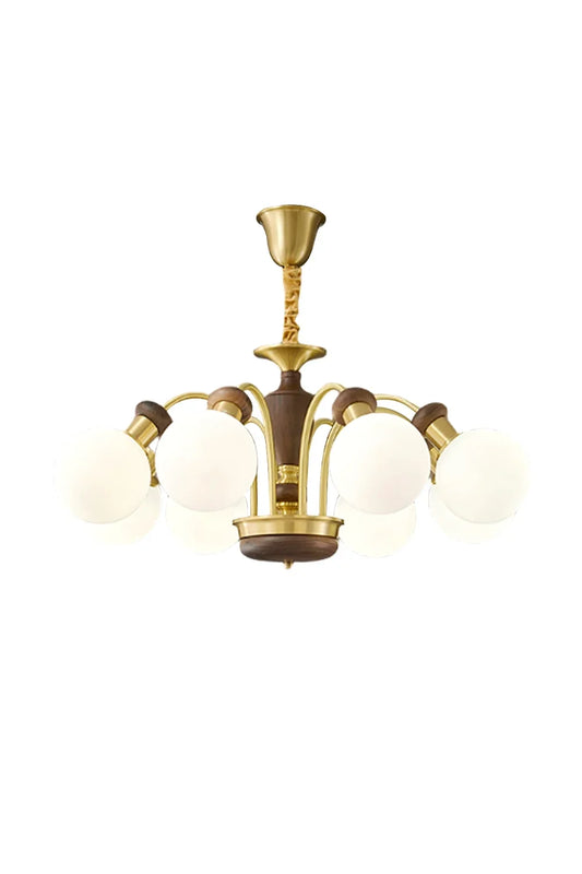 Vintage Globe Walnut Chandelier | morylighting