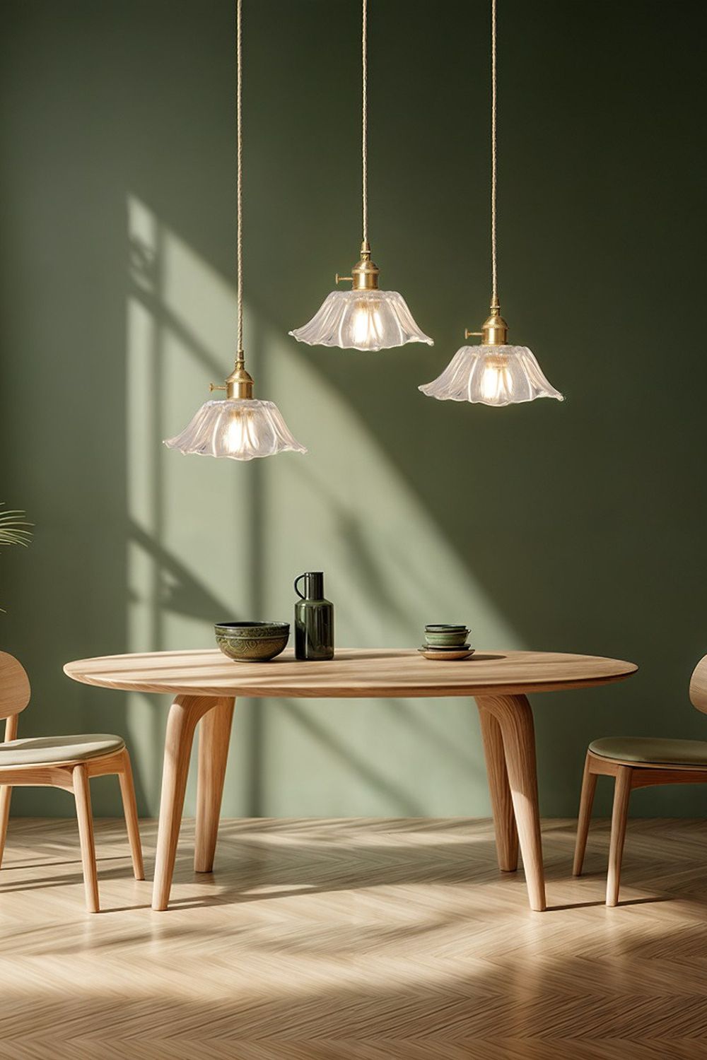 Vintage Lotus Blossom Glass Pendant Light - view 11 | morylighting