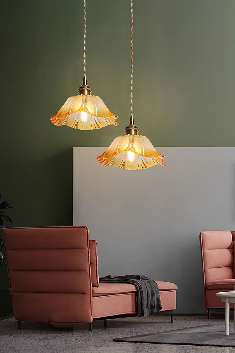 Vintage Lotus Blossom Glass Pendant Light - view 14 | morylighting