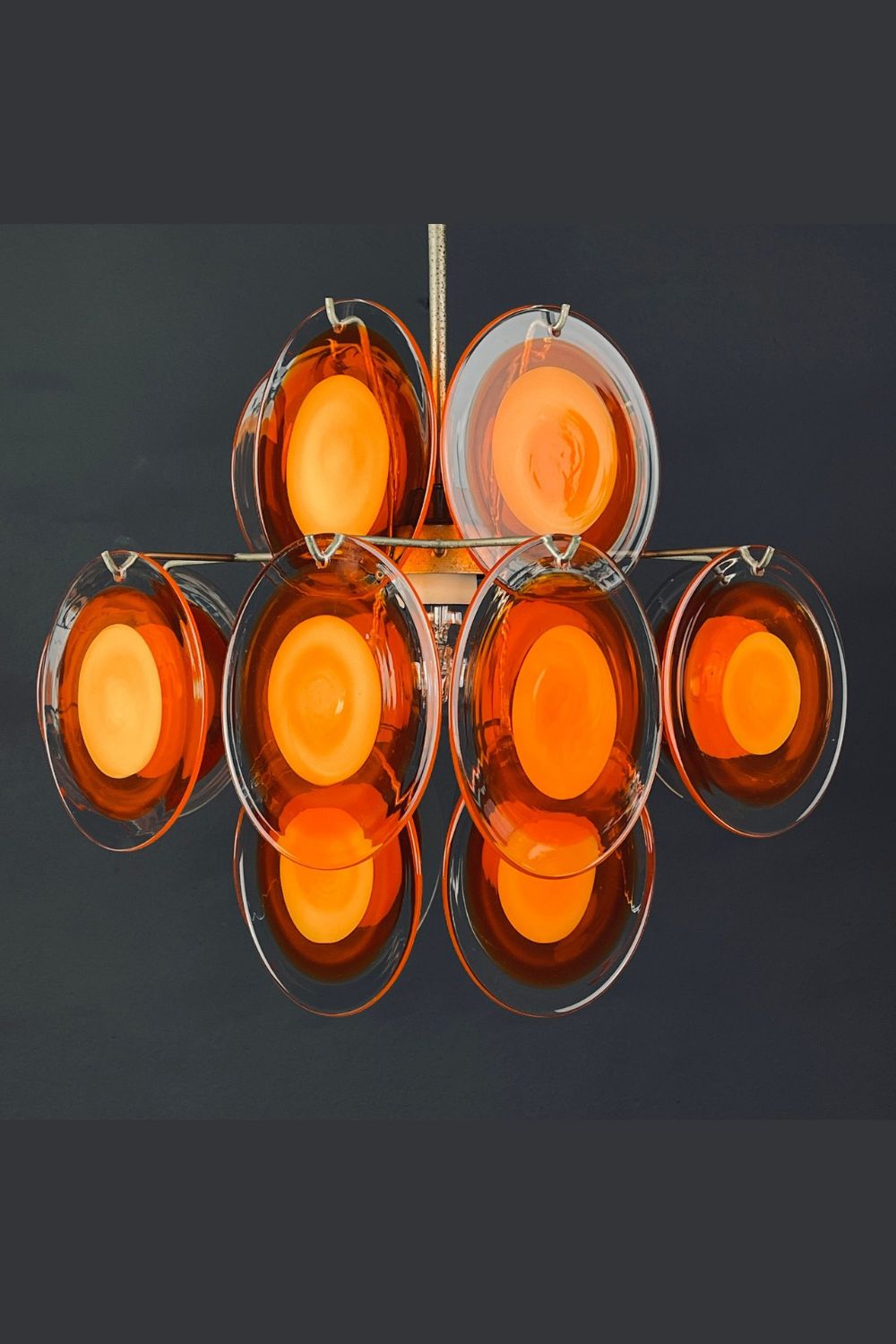 Vintage Art 18 Disk Orange Chandelier - view 6 | morylighting