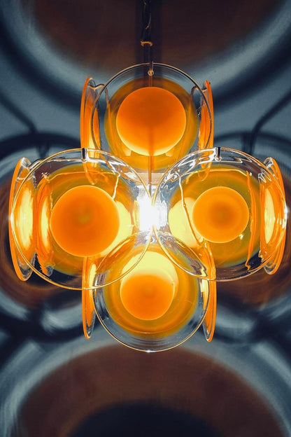 Vintage Art 18 Disk Orange Chandelier - view 7 | morylighting