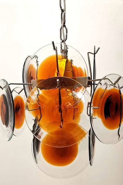 Vintage Art 18 Disk Orange Chandelier - view 11 | morylighting