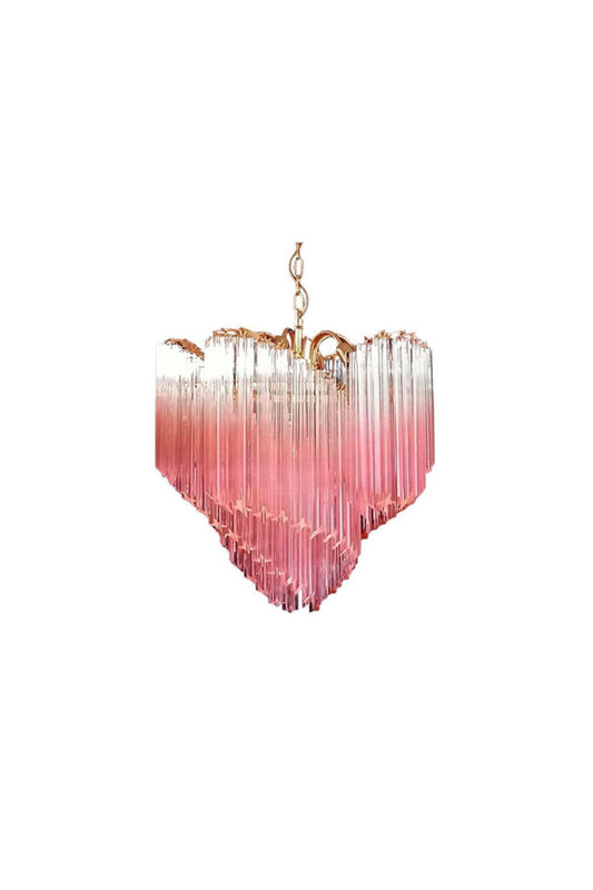 Vintage Pink Art Quadriedri Prism Chandelier | morylighting