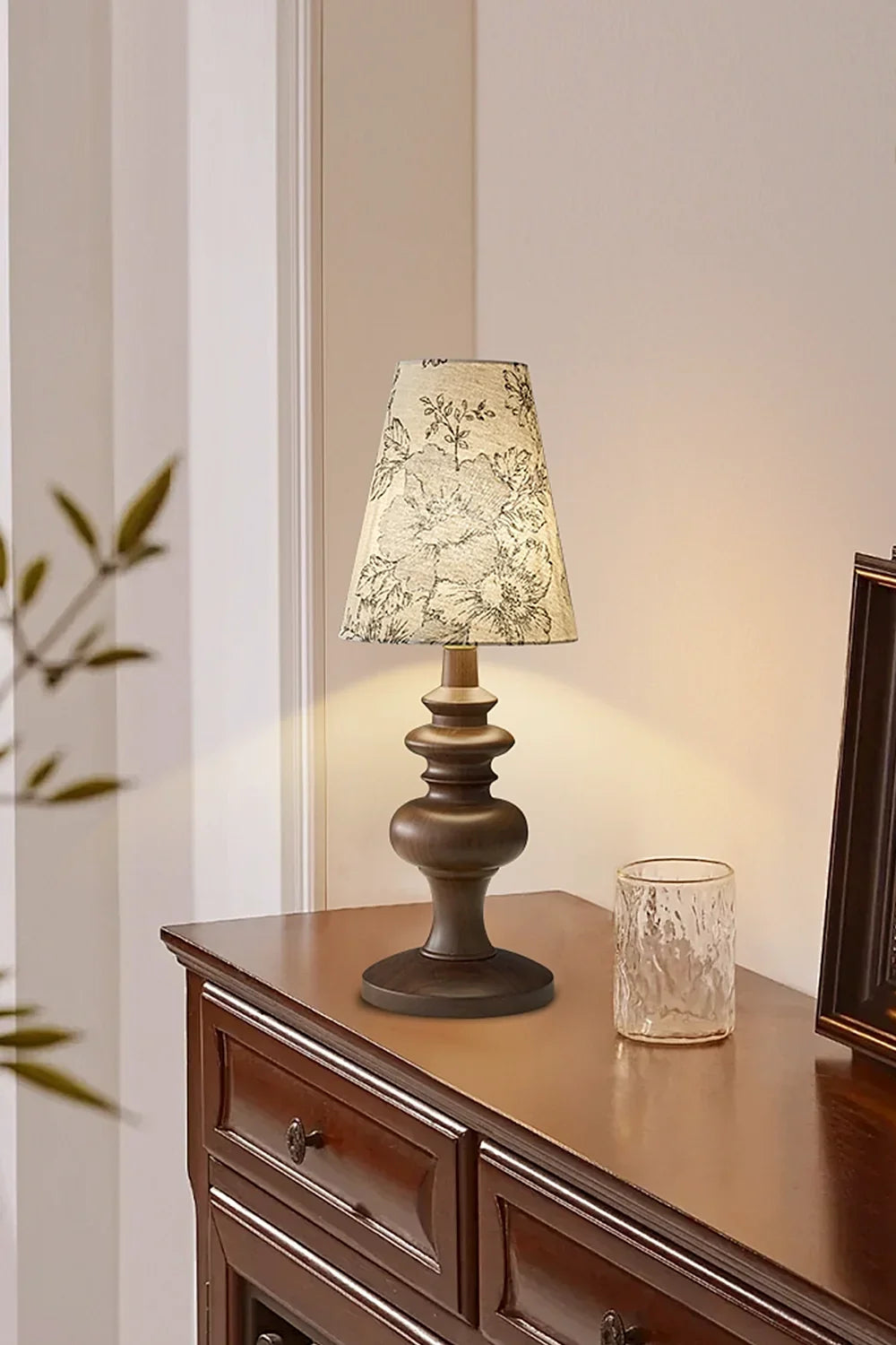 Vintage Print Walnut Table Lamp - view 4 | morylighting