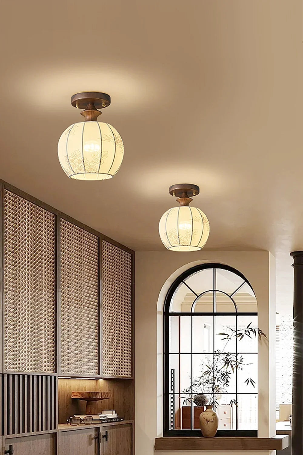 Vintage Walnut Ceiling Light - view 6 | morylighting