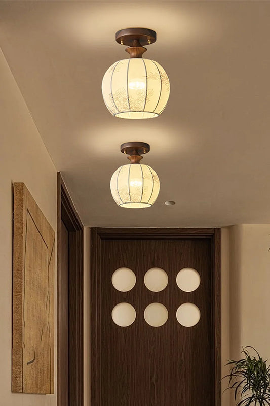 Vintage Walnut Ceiling Light - view 2 | morylighting