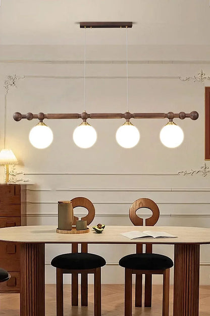 Vintage Walnut Dinging room Chandelier - view 4 | morylighting