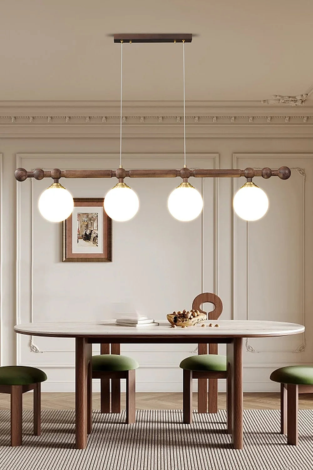 Vintage Walnut Dinging room Chandelier - view 6 | morylighting