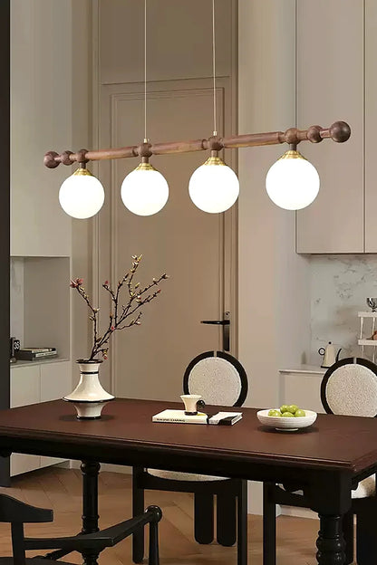 Vintage Walnut Dinging room Chandelier - view 8 | morylighting