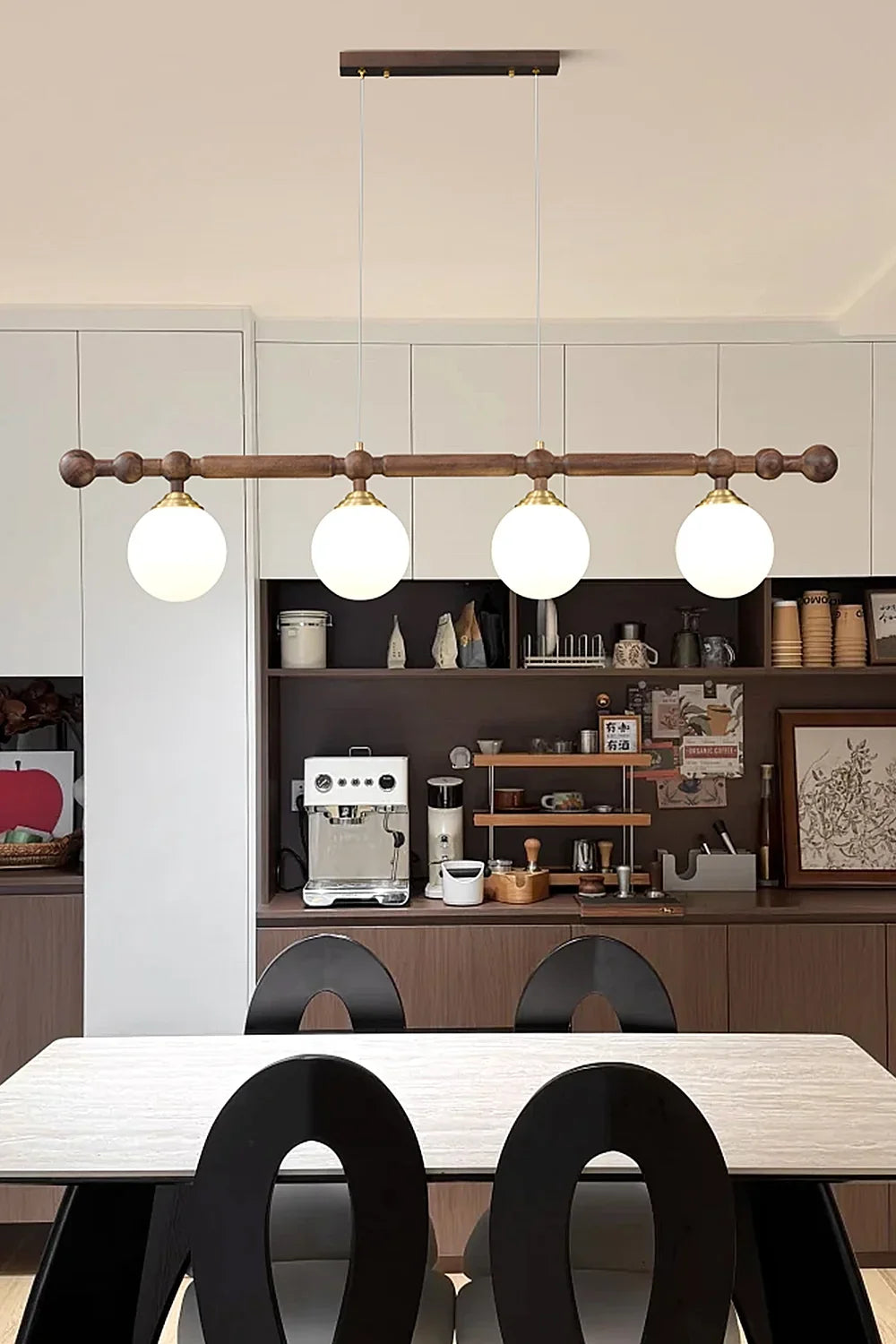Vintage Walnut Dinging room Chandelier - view 7 | morylighting