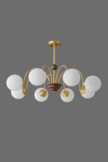 Vintage Walnut Wood Chandelier - view 7 | morylighting