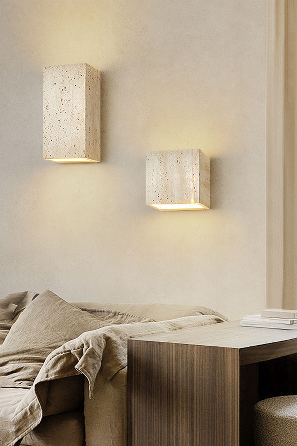 Vintage Yellow Travertine Wall Lamp - view 9 | morylighting