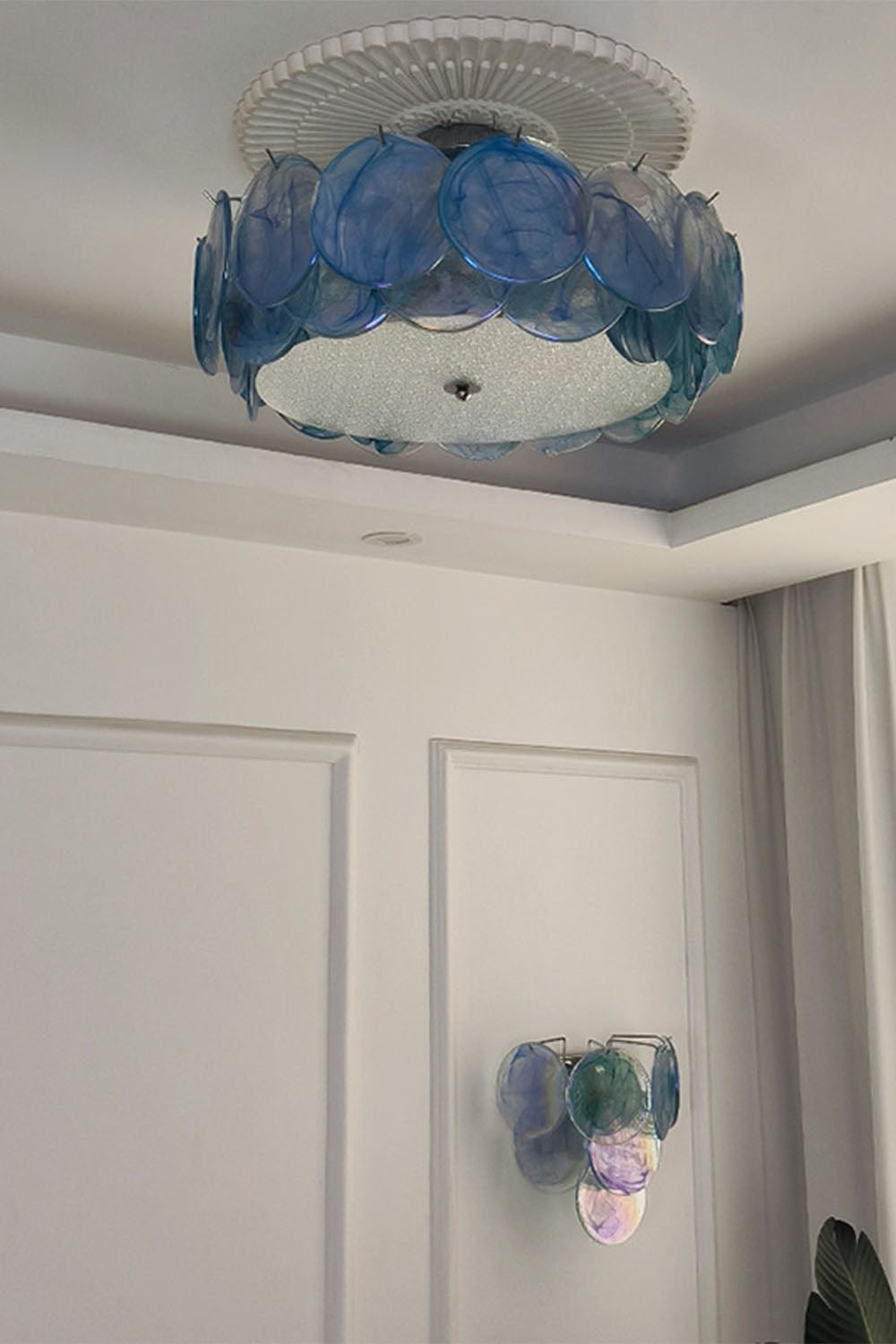 Vistosi-Style Glass Disc Ceiling Light - view 2 | morylighting