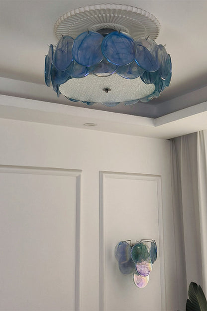 Vistosi-Style Glass Disc Ceiling Light - view 2 | morylighting