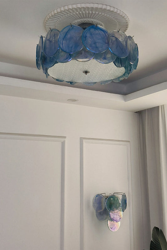 Vistosi-Style Glass Disc Ceiling Light - view 2 | morylighting