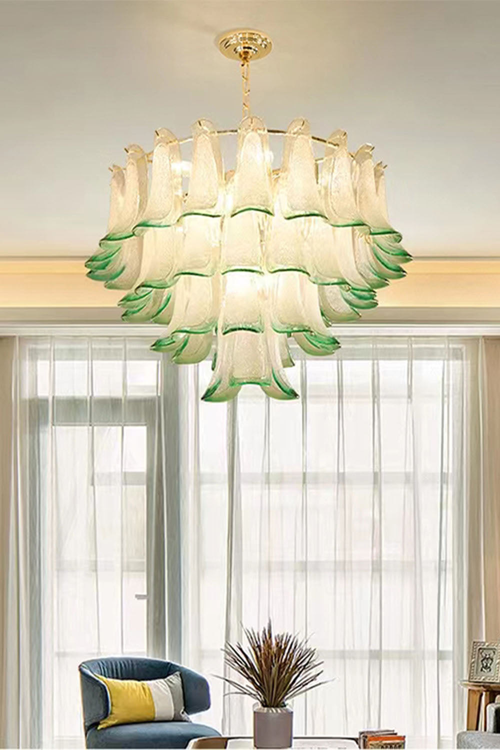 Vistosi-Style Glass Petal Chandelier - view 6 | morylighting