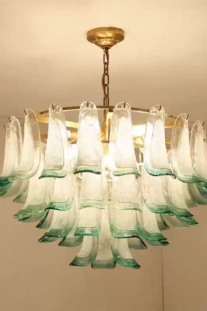 Vistosi-Style Glass Petal Chandelier - view 9 | morylighting