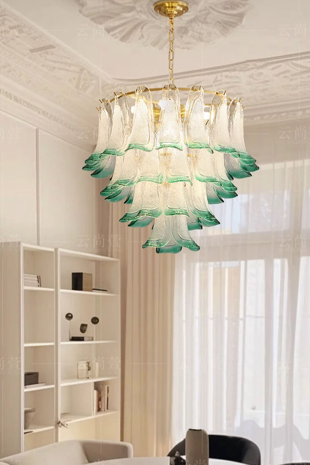 Vistosi-Style Glass Petal Chandelier - view 3 | morylighting