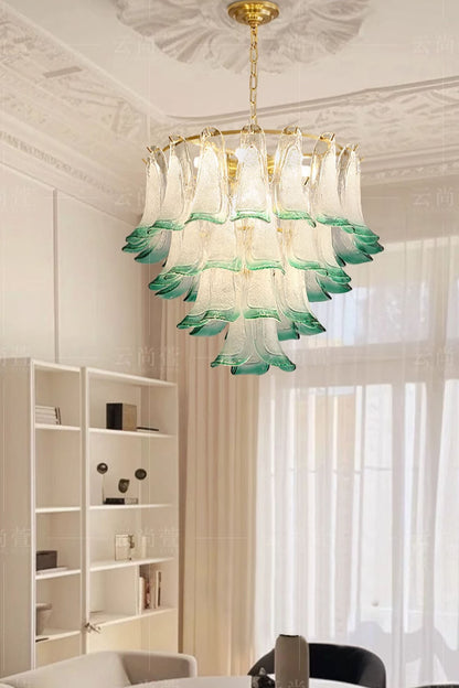 Vistosi-Style Glass Petal Chandelier - view 3 | morylighting