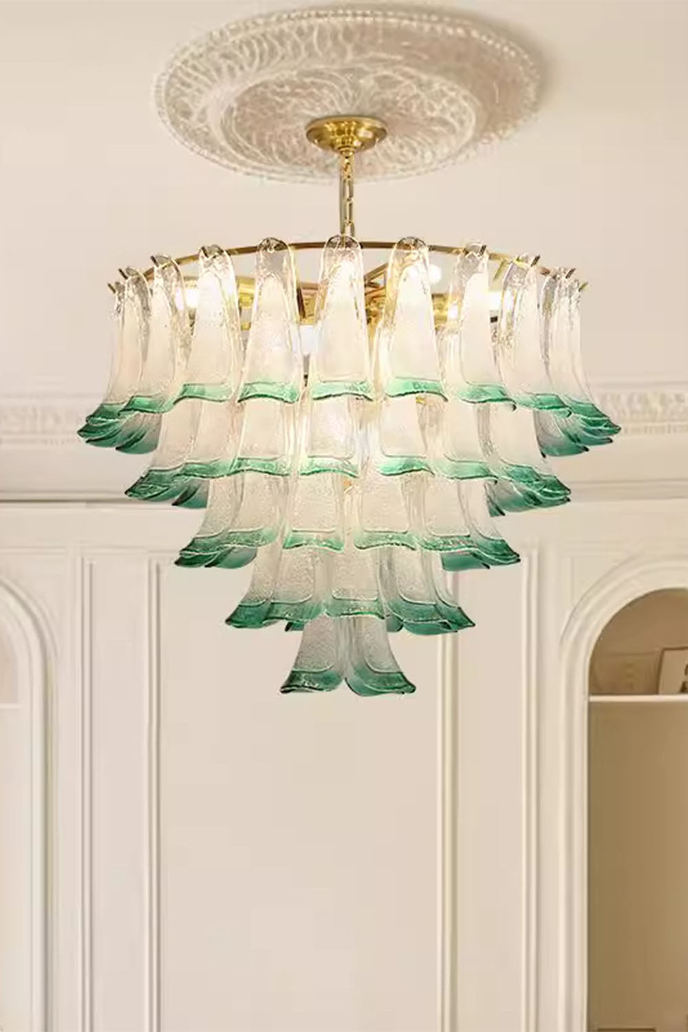 Vistosi-Style Glass Petal Chandelier - view 11 | morylighting