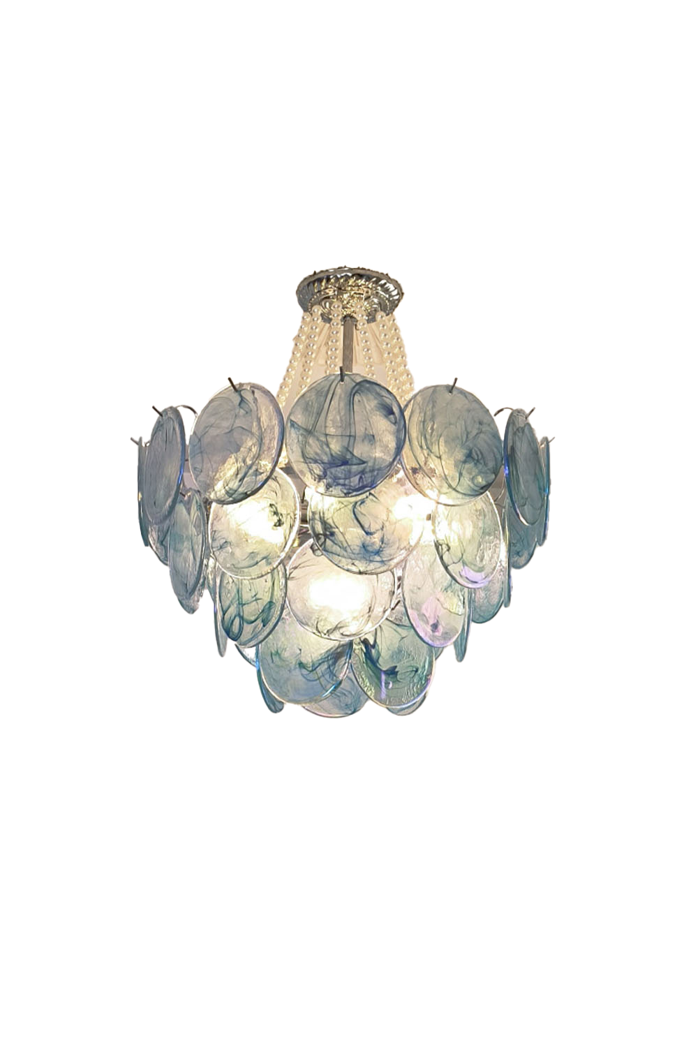 Vistosi Style Glass Pearl Disc Chandelier - view 11 | morylighting