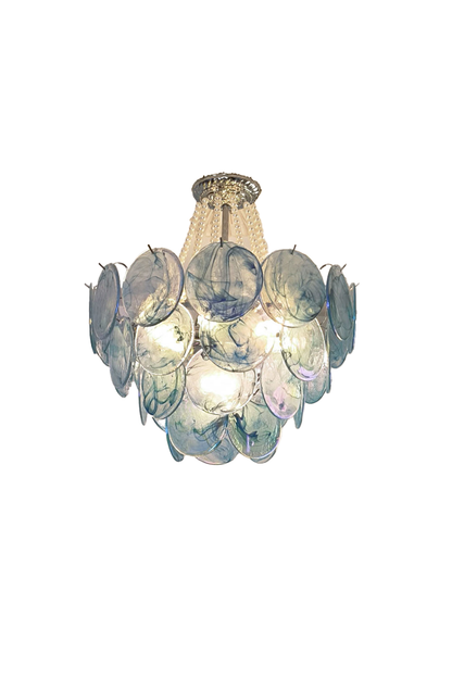 Vistosi Style Glass Pearl Disc Chandelier - view 11 | morylighting
