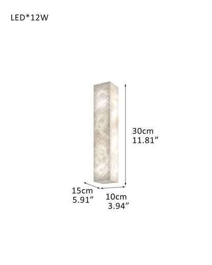 Rectangular Natural Semi-Translucent Alabaster Wall Lamp for Bath & Vanity