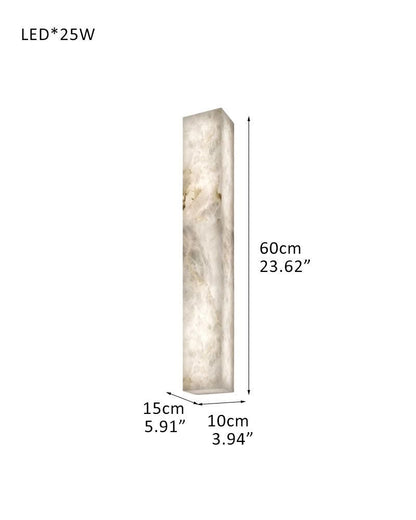 Rectangular Natural Semi-Translucent Alabaster Wall Lamp for Bath & Vanity
