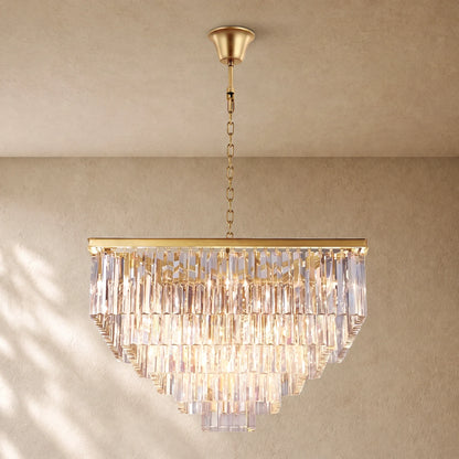 1920s Crystal Square Chandelier