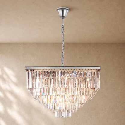 1920s Crystal Square Chandelier