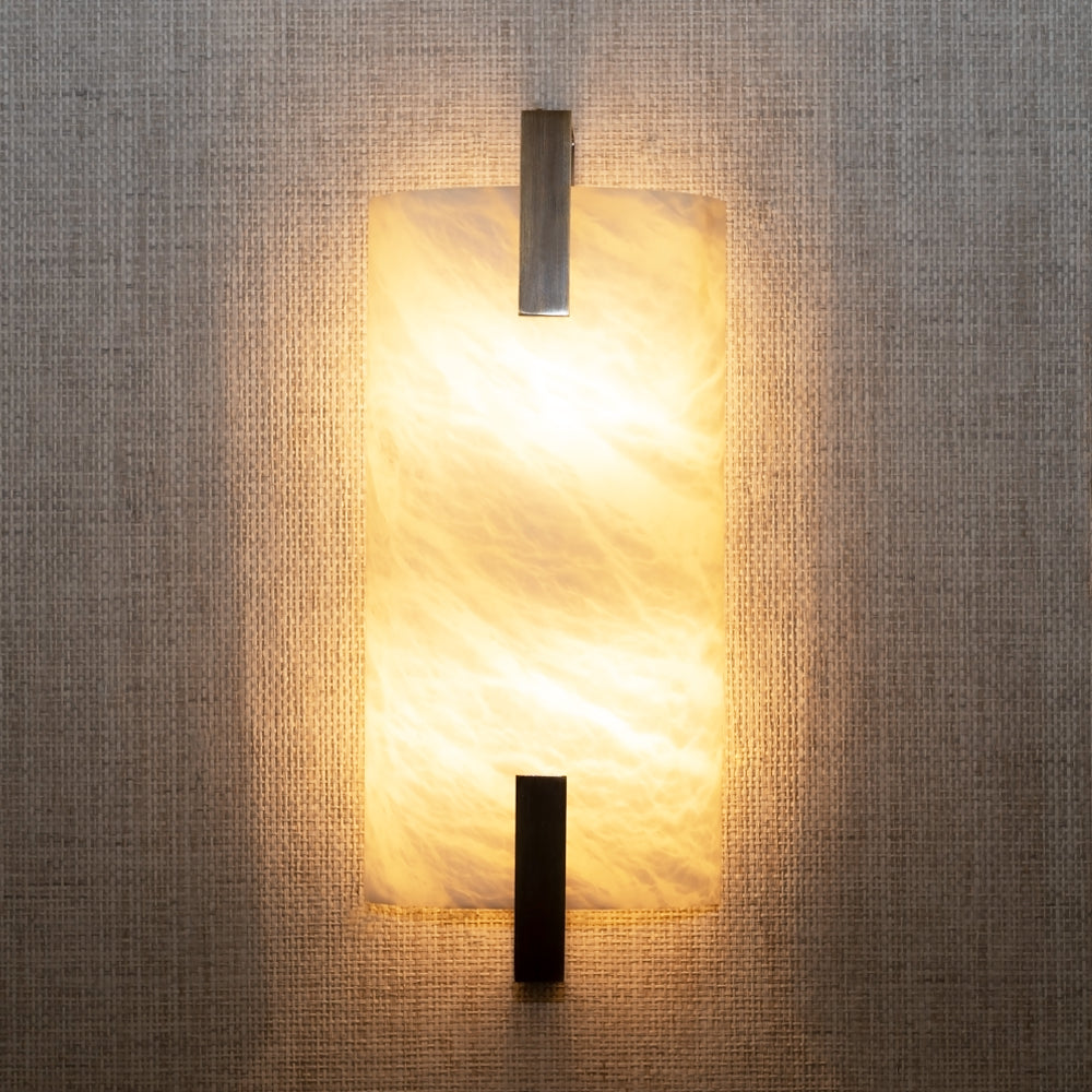 Morylighting Luminous Alabaster Dual-Light Wall Sconce - Background Shot