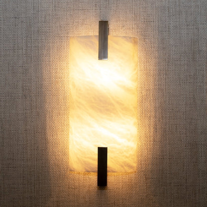 Morylighting Luminous Alabaster Dual-Light Wall Sconce - Background Shot