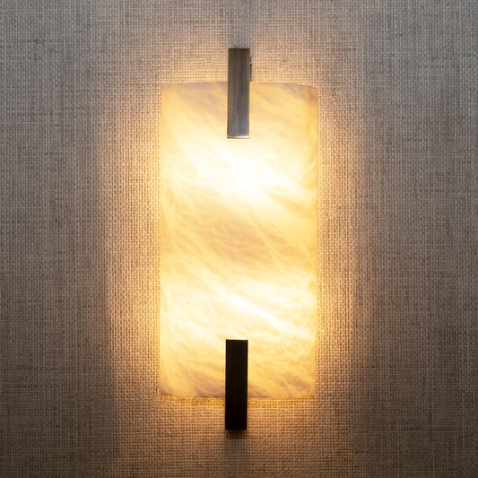 Morylighting Luminous Alabaster Dual-Light Wall Sconce - Background Shot